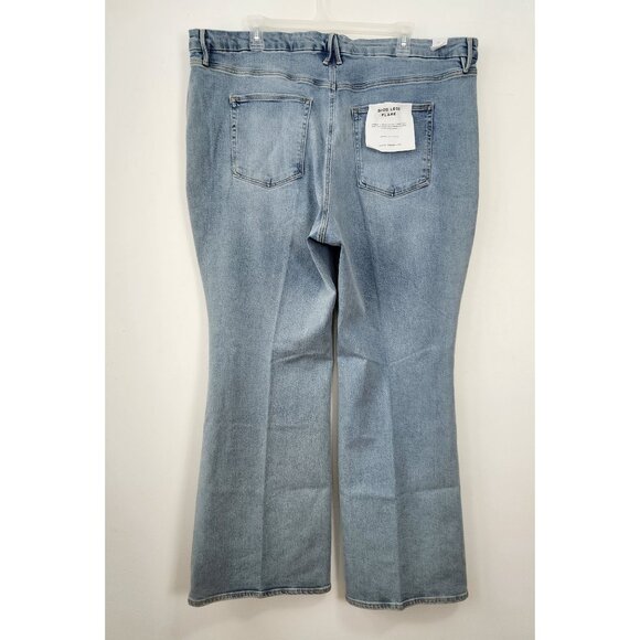 NWT Good American Flare Leg  Jeans sz 26 Light Wash Denim With Flat-Tummy Tech - Picture 6 of 14